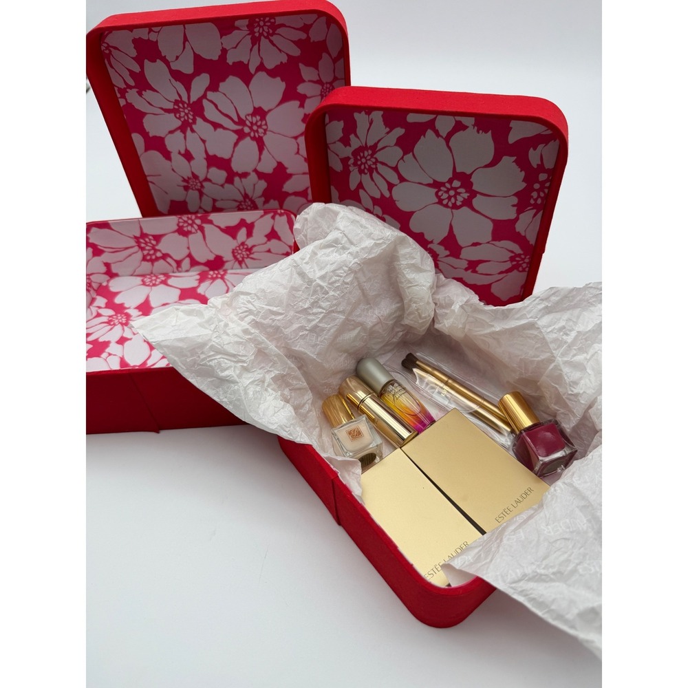 Estee Lauder Pleasures Intense Makeup Gift Set Pink Quilted Box 8pc Collection - Picture 6 of 9